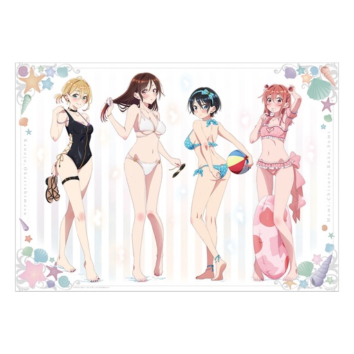 [KK64758] Rent-A-Girlfriend Swimsuit and Girlfriend A3-Sized Clear Poster Swimsuit and Girlfriend