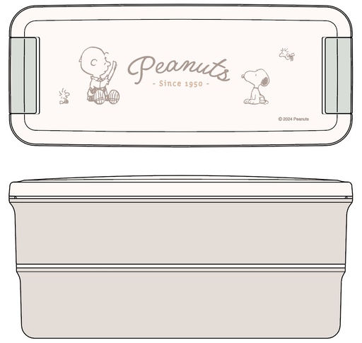 [OSK14744] Peanuts Two Stage Lunch Box with Partition PCW-650D