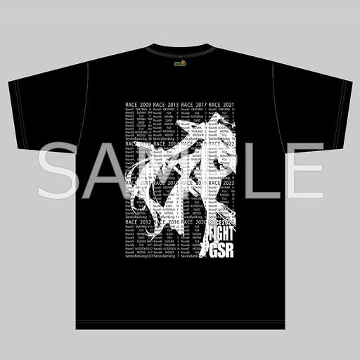 [MFS14706] Racing Miku 2024 Ver. Key Visual Silhouette & Race Record T-shirt Black (XXL Size)