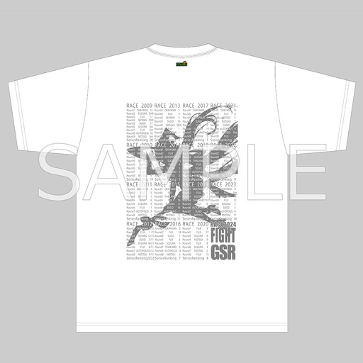 [MFS14709] Racing Miku 2024 Ver. Key Visual Side Silhouette & Race Record T-shirt White (L Size)