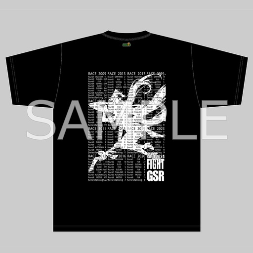 [MFS14716] Racing Miku 2024 Ver. Key Visual Side Silhouette & Race Record T-shirt Black (5L Size)