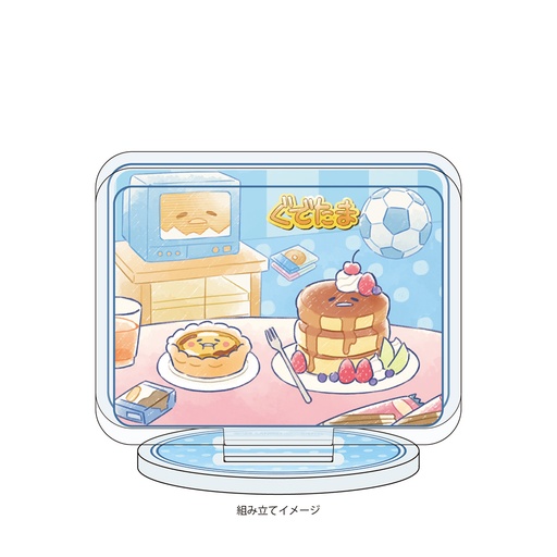 [ATH52863] Acrylic Stand Plate "Gudetama" 05 Gudetama (Egg Tart) x Gudetama (Pancake) (Graff Art Illustration)