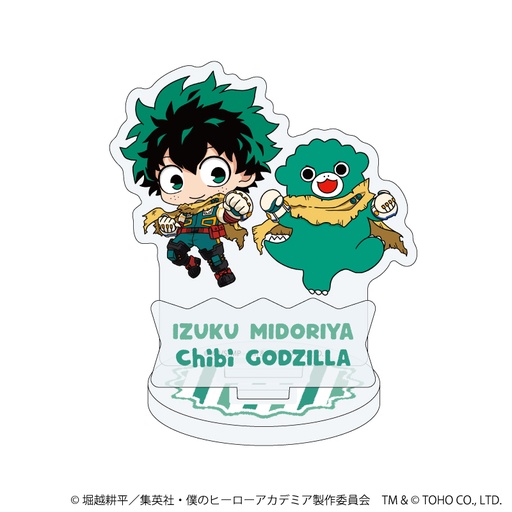 [ATH49946] Acrylic Stand Plate "My Hero Academia" x "Chibi Godzilla Raids Again" 01 Midoriya & Chibi Godzilla (Mini Character Illustration)
