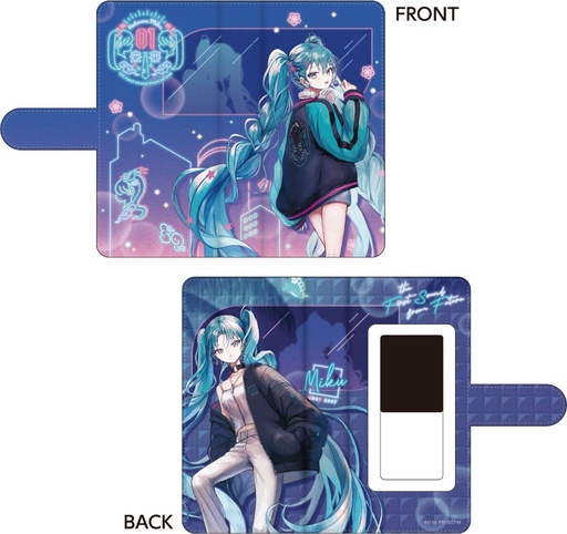 [CR11947] Hatsune Miku x SOLWA Book Type Smartphone Case Art by PiPi
