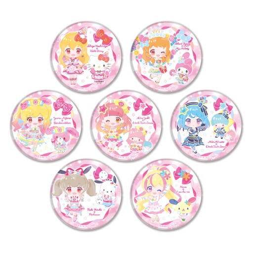 [ATH51137] Hologram Can Badge (65mm) "Aikatsu!" Series x Sanrio Characters 02 Mini Character Illustration