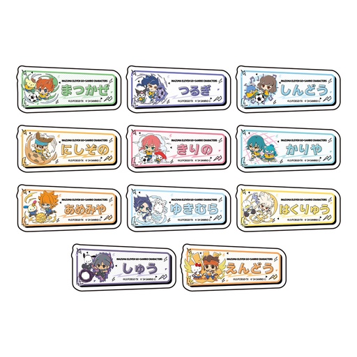 [ATH53817] Name Plate Badge "Inazuma Eleven Go" x Sanrio Characters 02 Mini Character Illustration