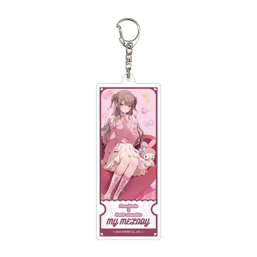 [ATH48240] Deka Acrylic Key Chain Done Kanda x Sanrio Characters 01 My Melody (Collaboration Illustration)