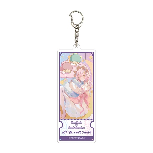 [ATH48241] Deka Acrylic Key Chain Done Kanda x Sanrio Characters 02 Little Twin Stars (Collaboration Illustration)