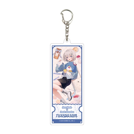 [ATH48242] Deka Acrylic Key Chain Done Kanda x Sanrio Characters 03 Tuxedosam (Collaboration Illustration)