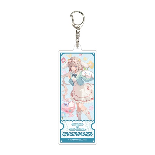 [ATH48243] Deka Acrylic Key Chain Done Kanda x Sanrio Characters 04 Cinnamoroll (Collaboration Illustration)