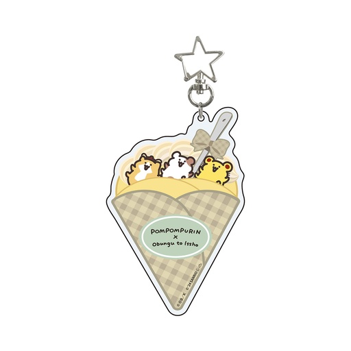 [ATH50948] Deka Acrylic Key Chain with Star-shaped Swivel Snap Hook "Obungu to Issho" x Pompompurin 03 C Ver. (Collaboration Illustration)