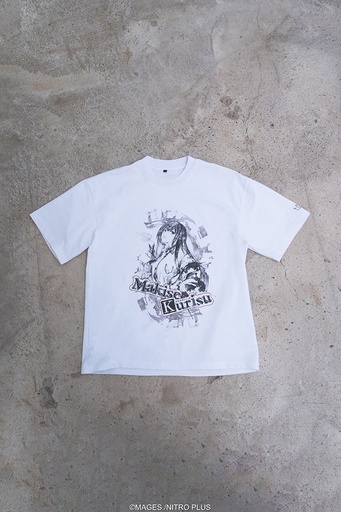[USR92105] STEINS;GATE Makise Kurisu Ink Painting Style White Background Monochrome T-shirt (S Size)