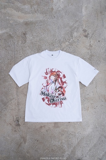 [USR92118] STEINS;GATE Makise Kurisu Ink Painting Style White Background Color T-shirt (M Size)