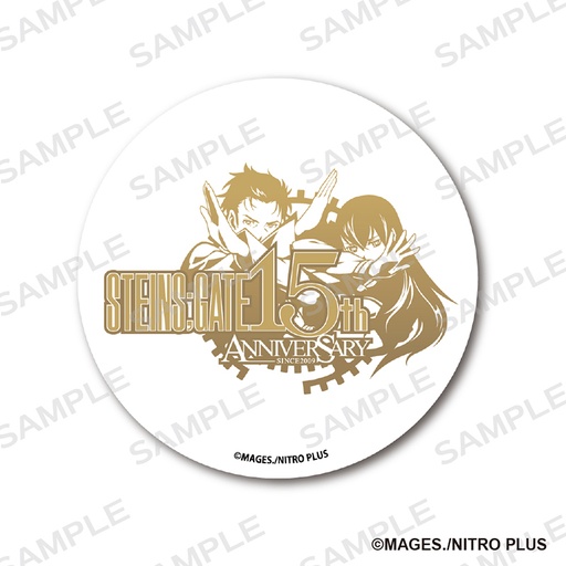 [IRS45380] STEINS;GATE 76mm Can Badge 15th Anniversary Logo