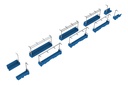 Long seat interior setA(blue) Contains 2 cars for 4-door cars (re-run)