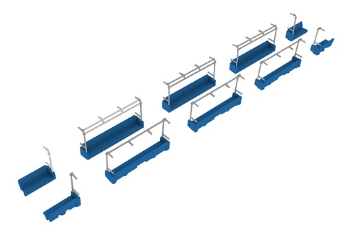 [PPA38684] Long seat interior setA(blue) Contains 2 cars for 4-door cars (re-run)